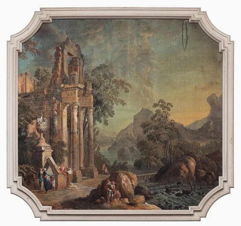 Paesaggio con rovine - attribuito